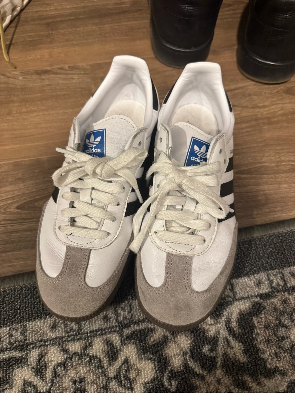 adidas White Black & Gray Samba Sneakers